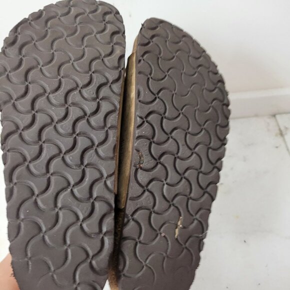 Birkenstock Size US 9/ EU 40 Grenada Brown Leather Suede Buckle Sandals Women's - Picture 9 of 12